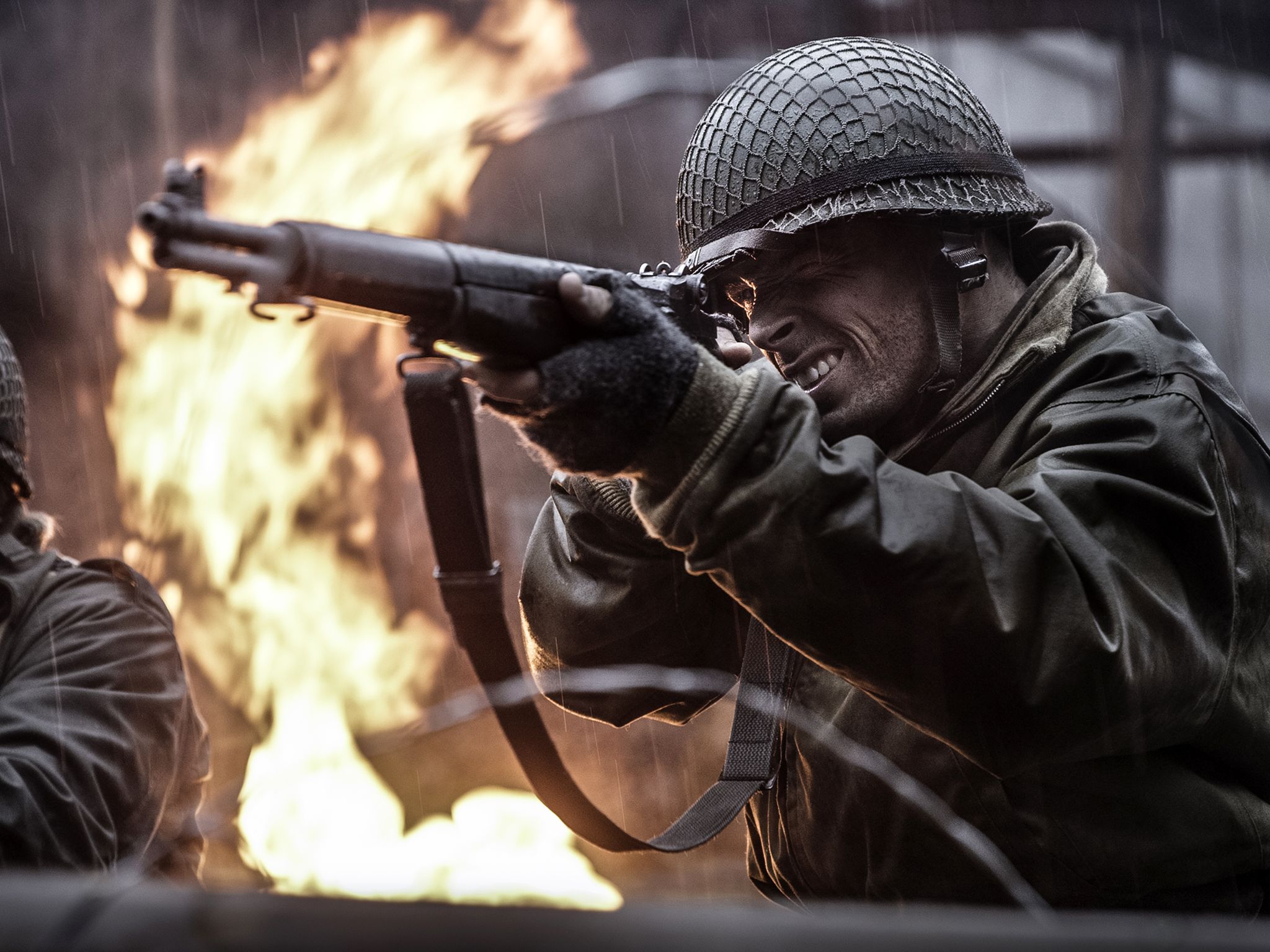 Dramatic recreation of Sgt. Stanley Showman and B Company as they open fire on attacking German... [Photo of the day - June 2020]