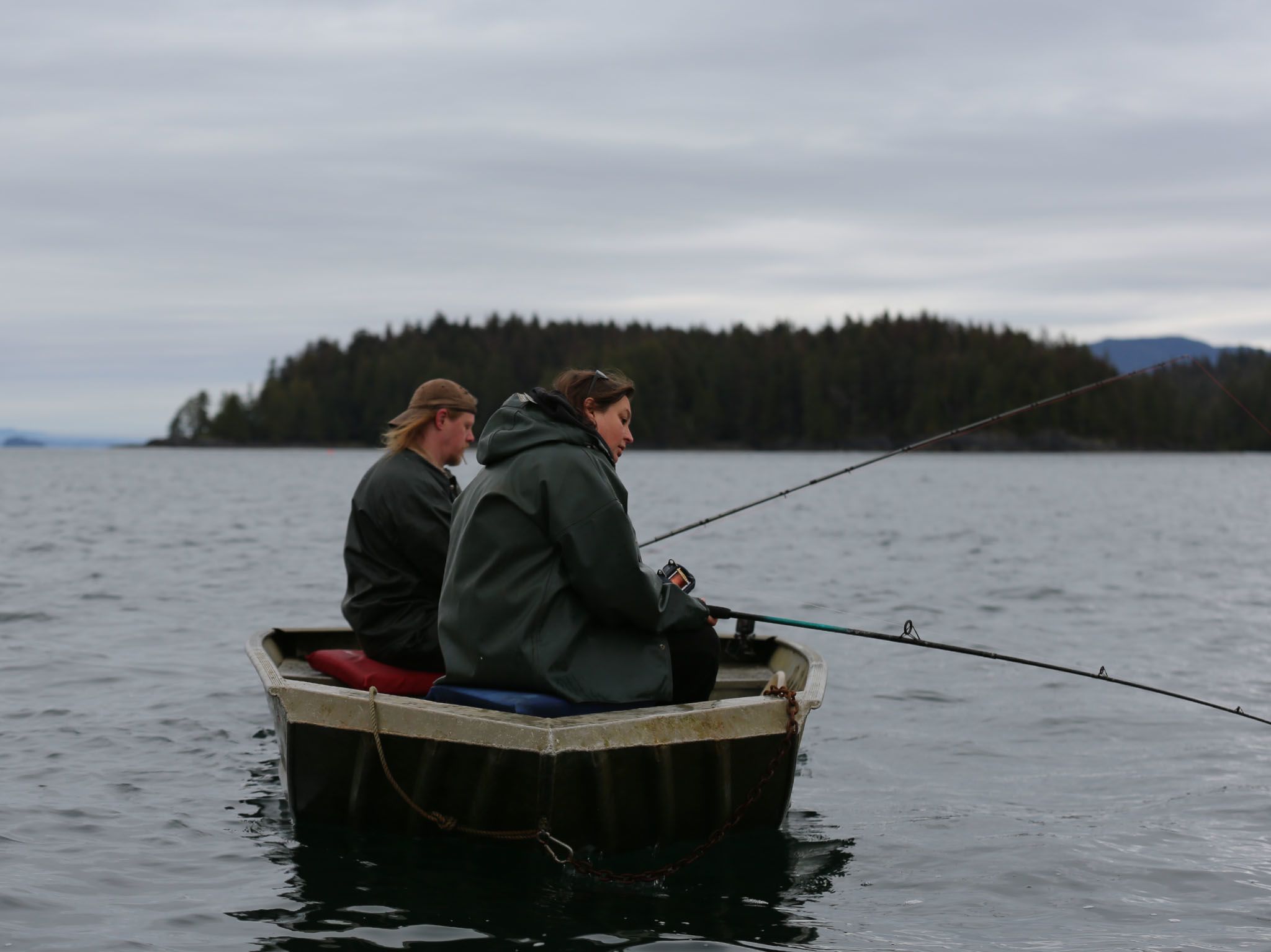 David Squibb & Kristina Jackson are out on their skiff jigging for fish on the waters outside... [Photo of the day - May 2021]