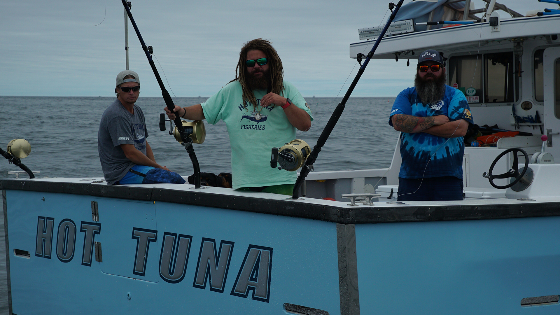 Hot Tuna's crew, First Mate Jarrett Przybyszewski, Captain TJ Ott and Deckhand Mike Ott prepare... [Photo of the day - July 2022]