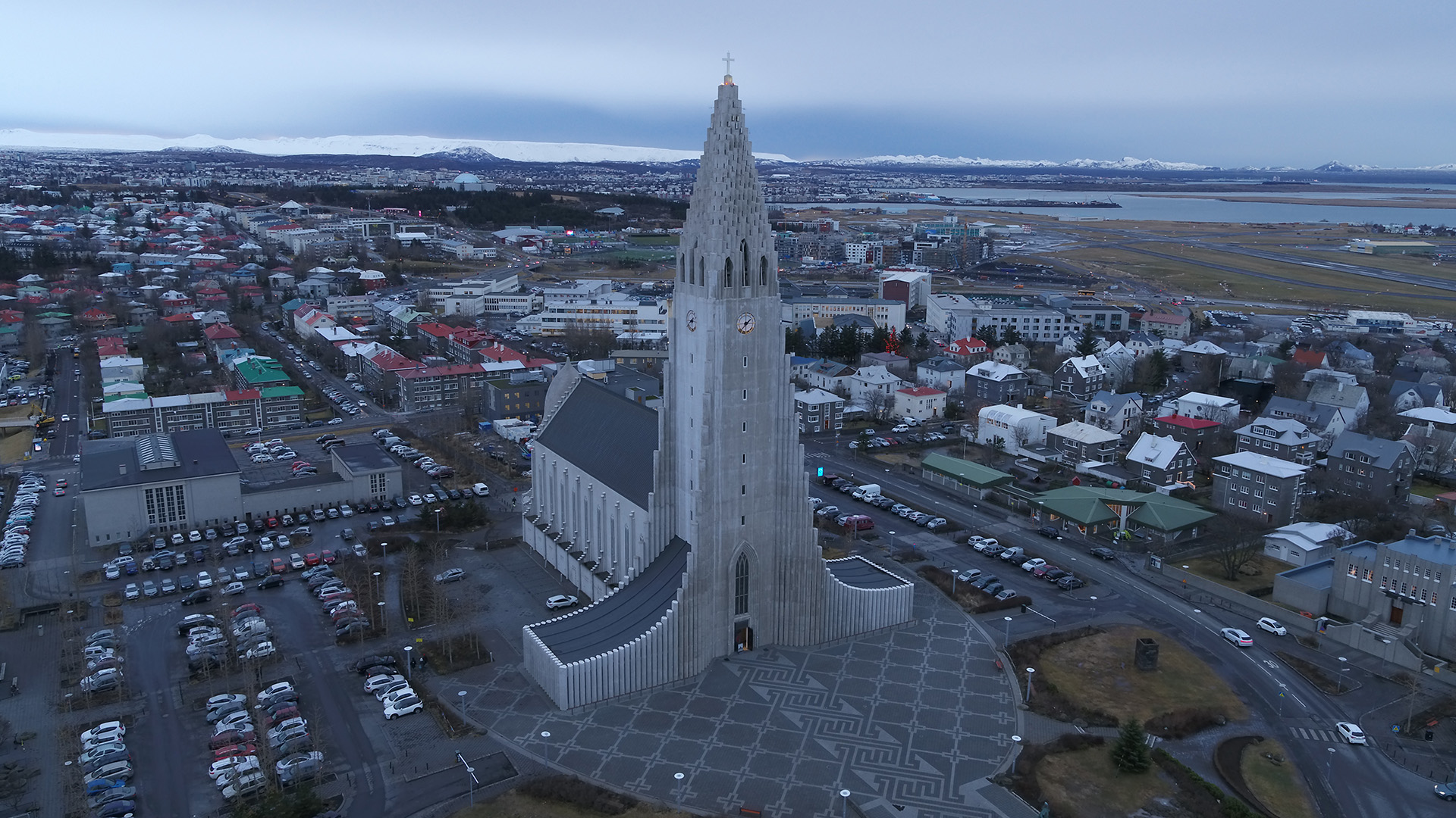 Aerial view of the Hallgrimskirkja Church in Iceland. This is from Europe from above. [Photo of the day - September 2022]