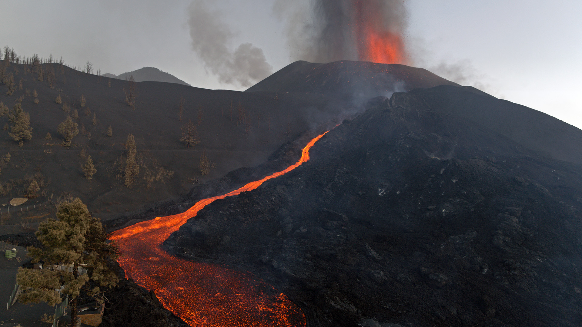 مشهد لانفجار بركاني ينثر الحمم على جانب الجبل. هذه... [Photo of the day - يناير 2023]