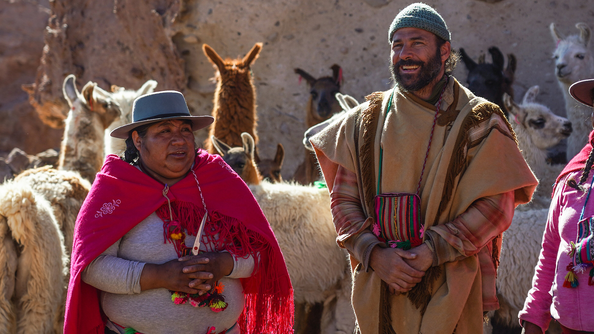 Hazen with Lickan Antay villagers and Llamas. This is from Primal Survivor: Over the Andes. [Photo of the day - February 2023]