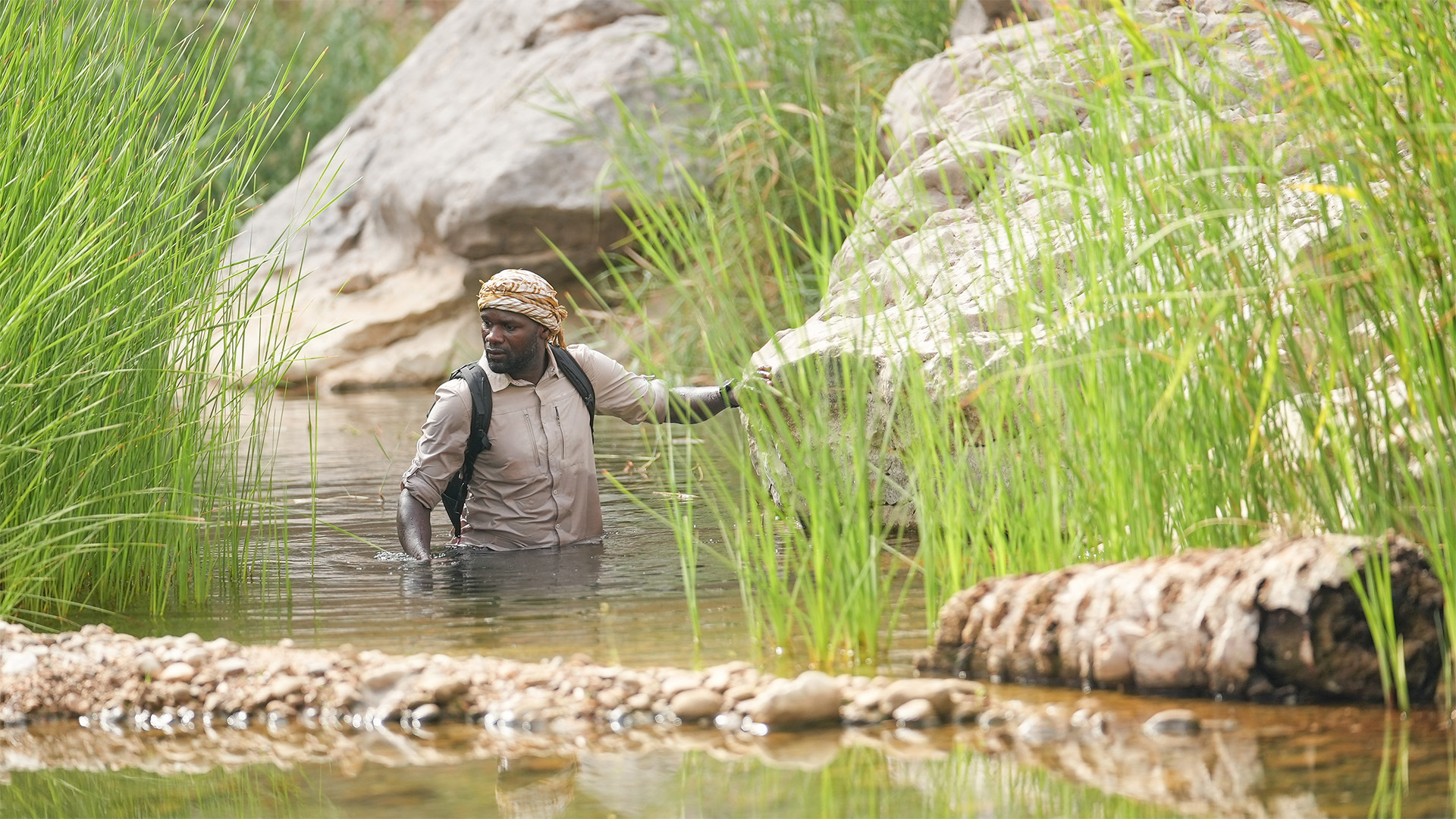 Dwayne Fields walks through the oasis. This is from 7 Toughest Days. [Photo of the day - March 2023]