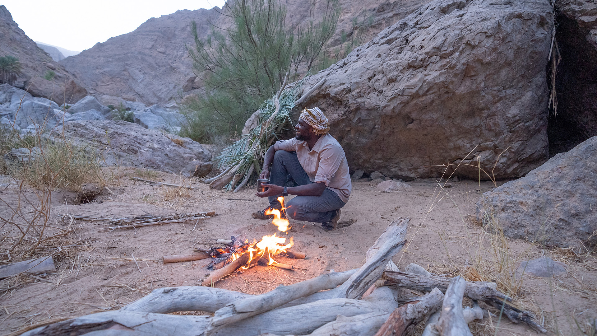 Dwayne Fields camps at the oasis. This is from 7 Toughest Days. [Photo of the day - March 2023]