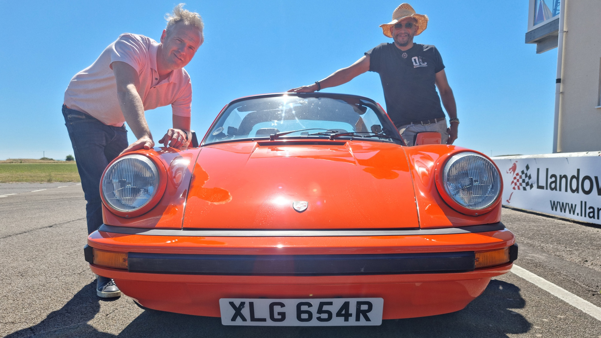 Tim Shaw and Fuzz Townshend pose with a Porsche Targa.  This is from Car S.O.S. Season 11. [Photo of the day - May 2023]