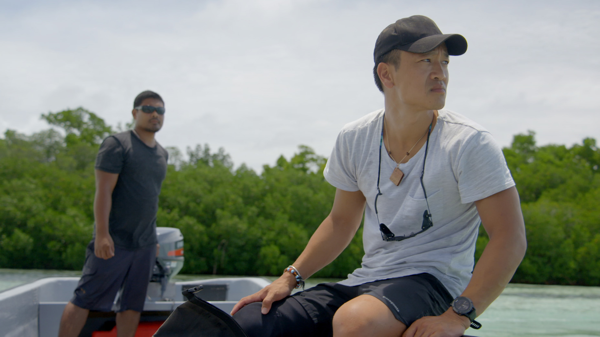 Albert Lin on a boat heading towards a mangrove. This is from Lost Cities with Albert Lin. [Photo of the day - June 2023]