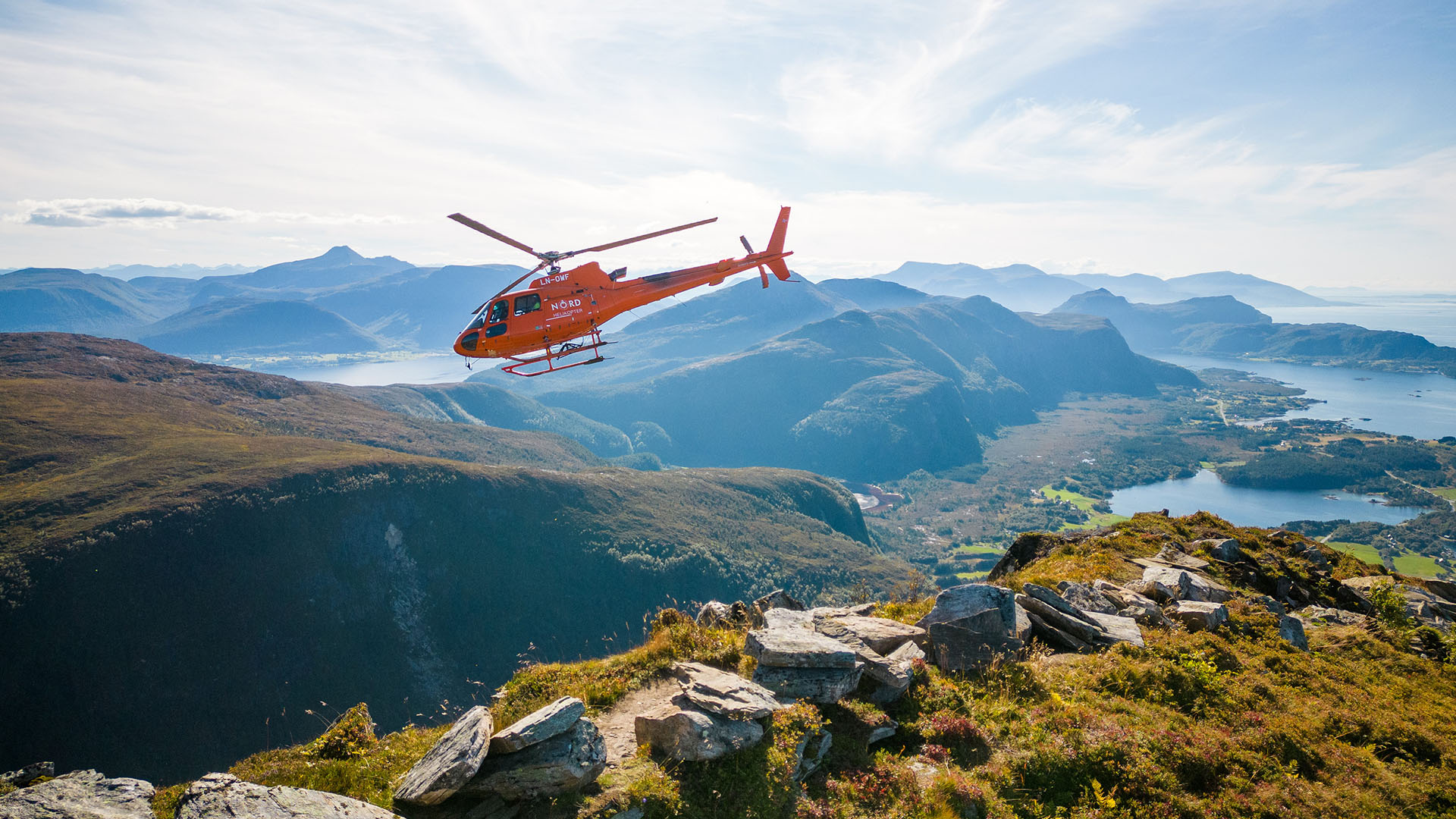 A helicopter delivers rocks up the mountain which will be carefully placed to form a staircase... [Photo of the day - July 2023]