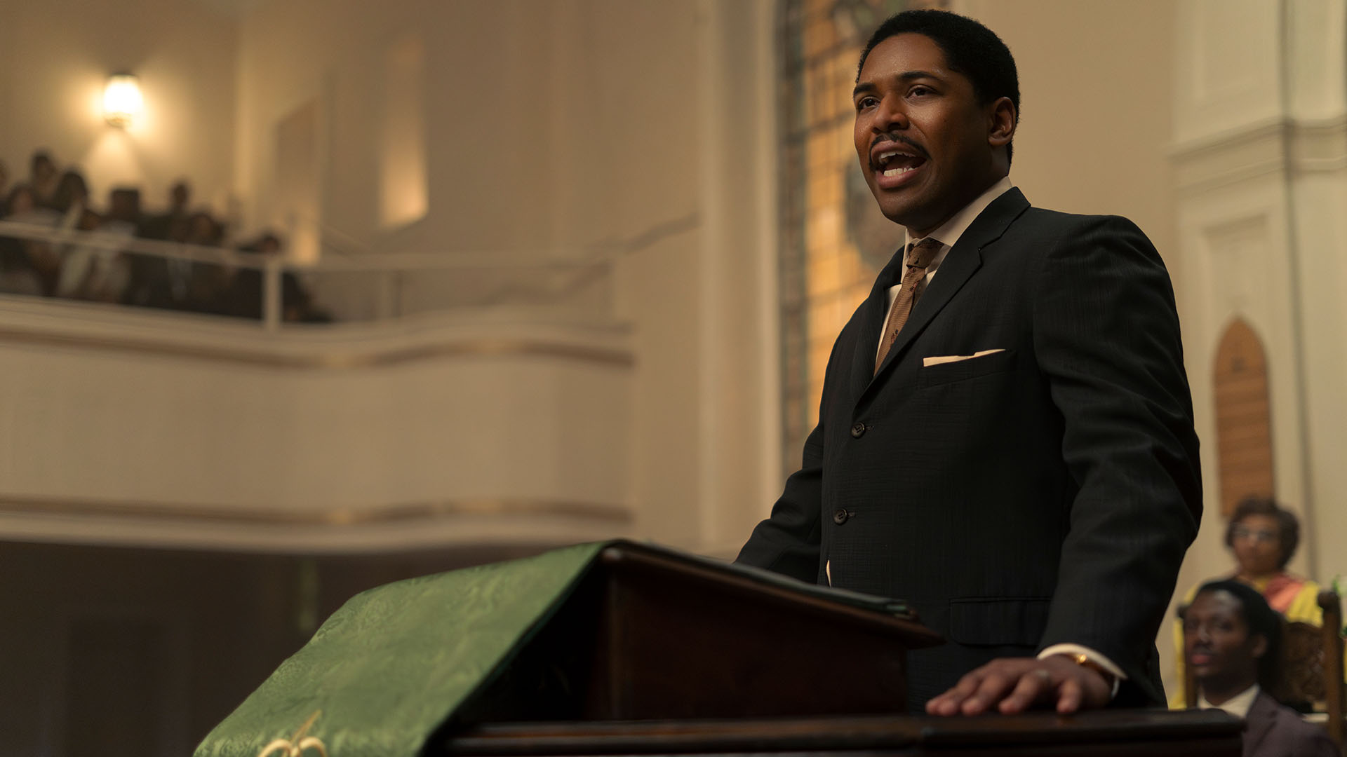 Martin Luther King Jr., played by Kelvin Harrison Jr., preaches in GENIUS: MLK/X. This is from... [Photo of the day - February 2024]