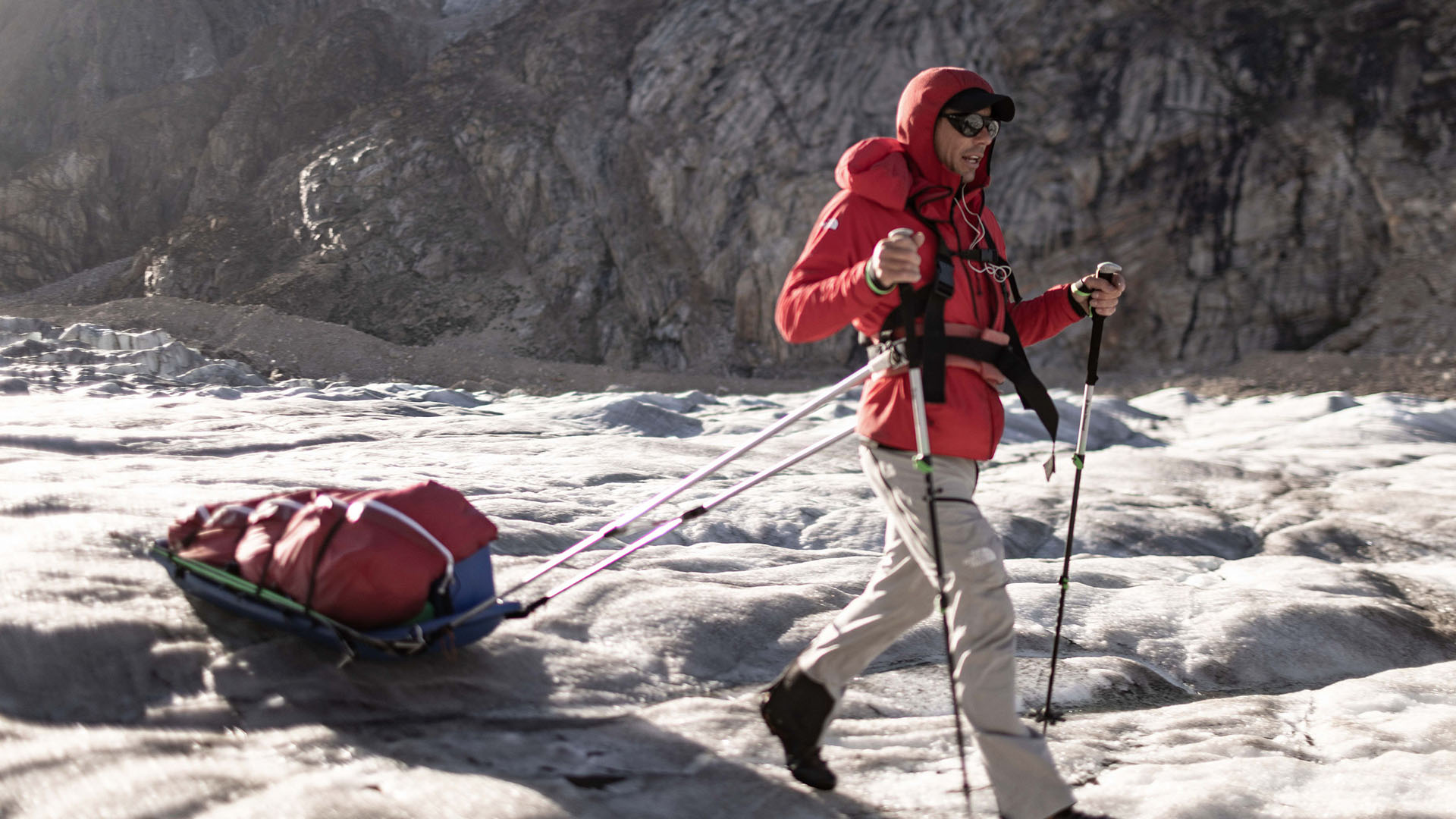 Alex Honnold traverses a stretch of dry glacier in Eastern Greenland. This is from Arctic Ascent... [Photo of the day - February 2024]