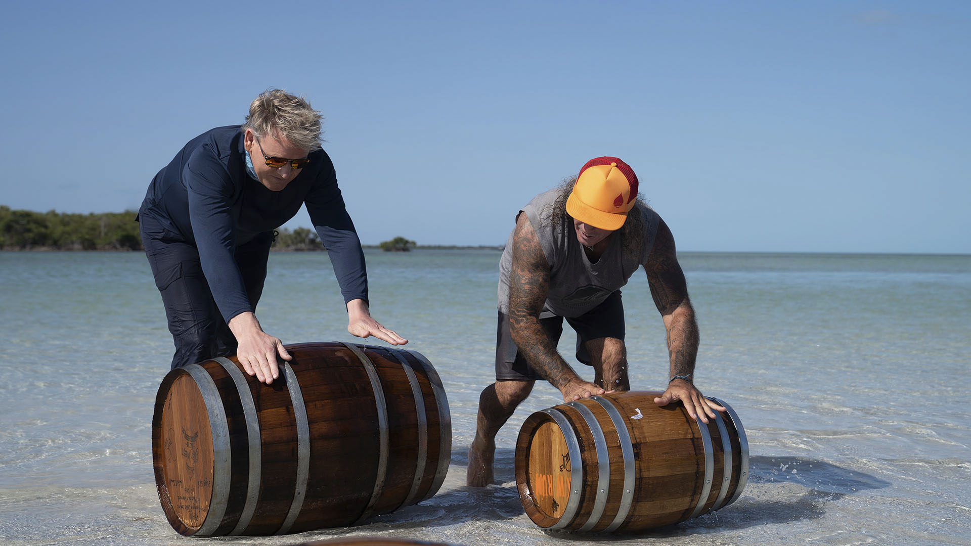 Gordon Ramsay and Chef Paul roll rum barrels onto the beach in Florida. This is from Gordon... [Photo of the day - June 2024]