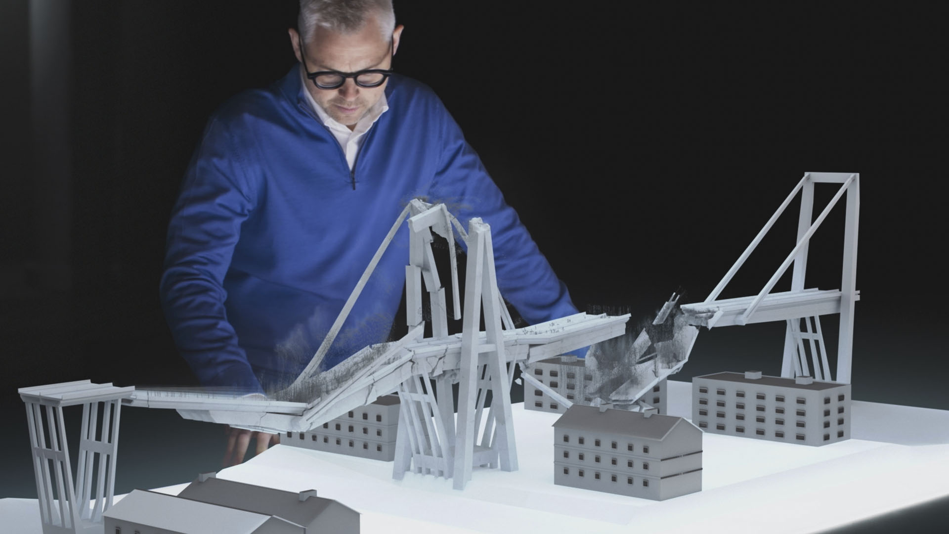 Structural engineer and fire scientist Prof. Luke Bisby looks at Genoa Bridge CGI. This is from... [Photo of the day - August 2024]