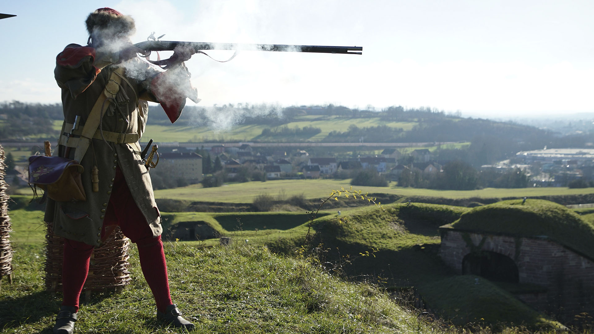 A reenactor firing a musket at Belfort Citadel, France. The iconic site played a vital role in... [Photo of the day - September 2024]