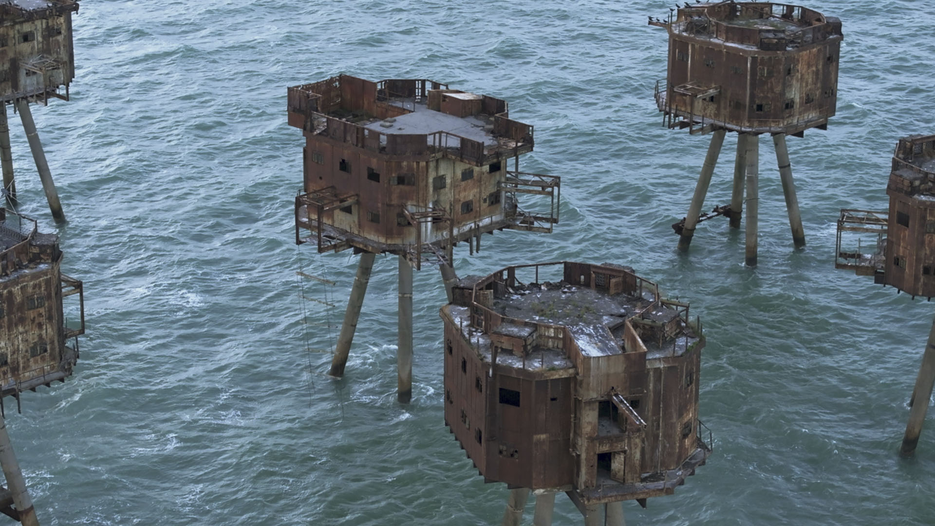 Redsands Forts is seen in an aerial view in Kent, UK. This is from Defending Europe. [Photo of the day - September 2024]