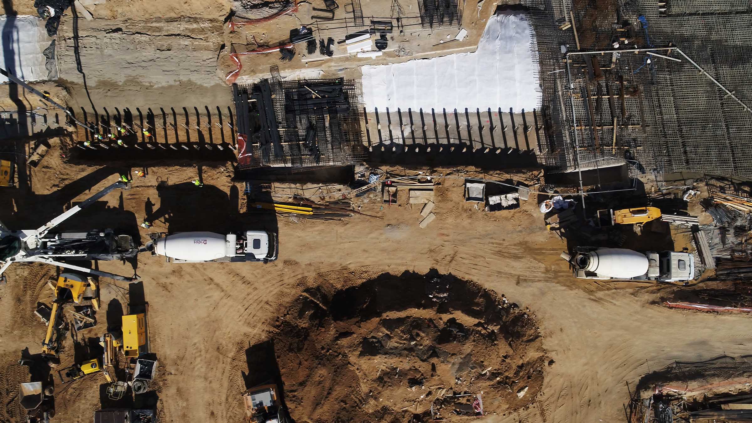 Excavation works on the playing field are seen from above. This is from Megastructures: Real... [Photo of the day - December 2024]