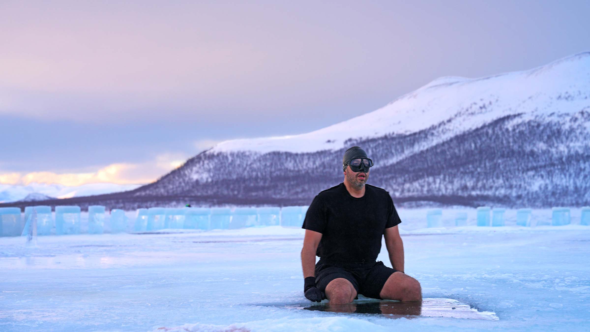 David Blaine prepares to dive under the ice in Finland. [Photo of the day - March 2025]