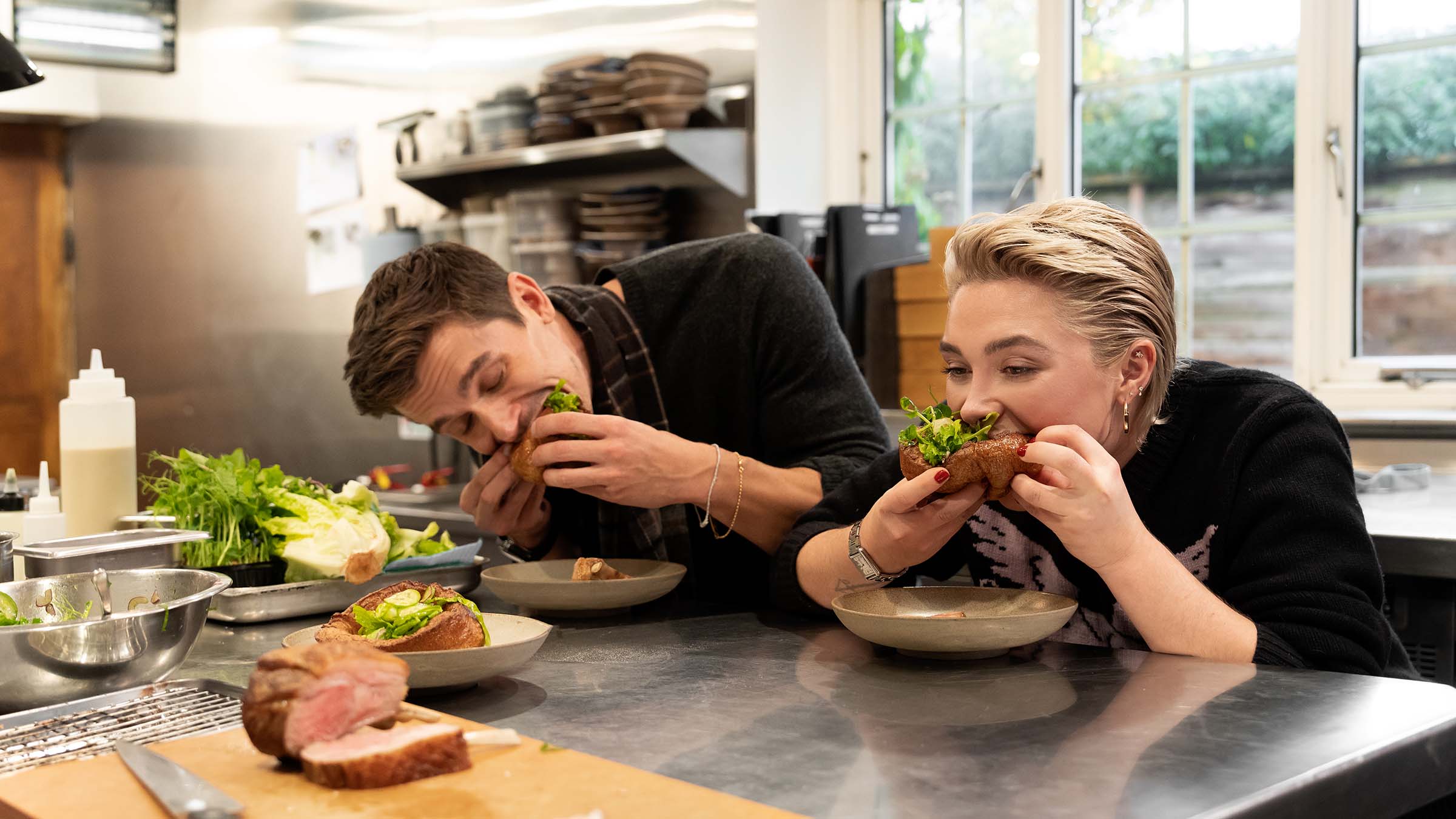 Antoni Porowski and Florence Pugh taste Yorkshire puddings and mutton chops.  This is from No... [Photo of the day - March 2025]