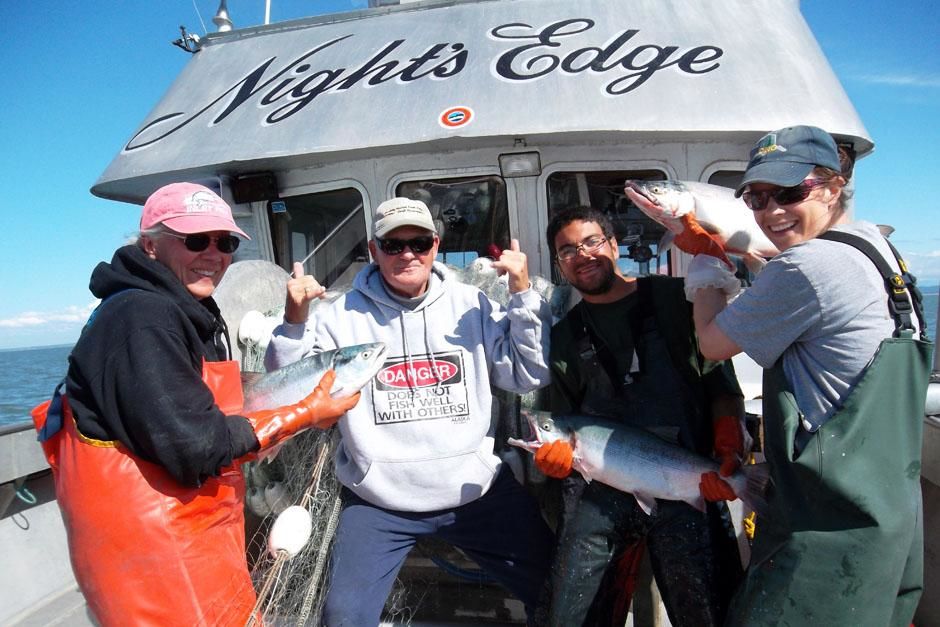 Cook Inlet, Alaska, USA: The crew of the Night's Edge (Bonnie, Wes, Renny and Tia) show off some... [Photo of the day - June 2013]