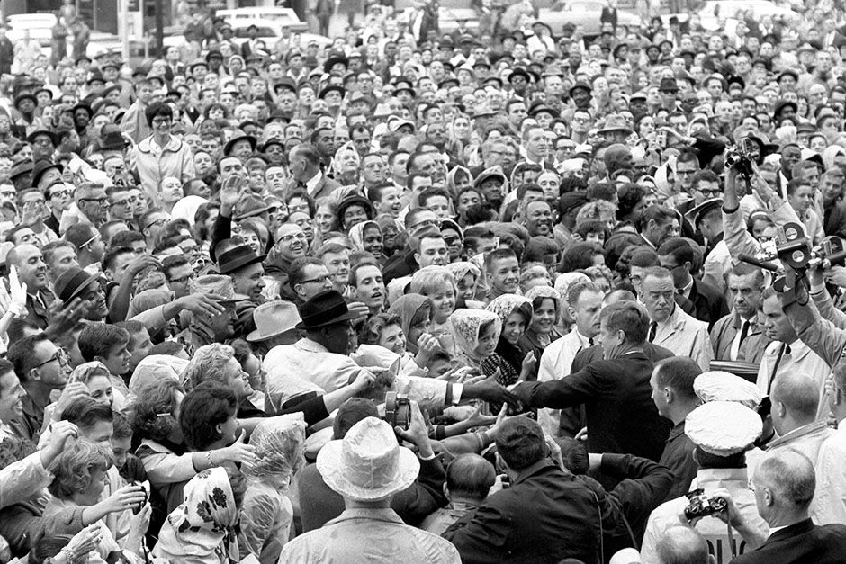 Love Field, Dallas, Texas, USA: President Kennedy wades into a crowd of well-wishers and... [Photo of the day - November 2013]