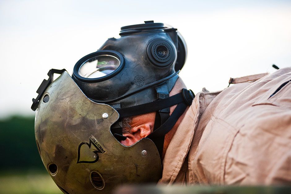 Hope Mills, North Carolina, USA: Mike Evock is preparing for a biological or chemical attack on... [Photo of the day - February 2014]