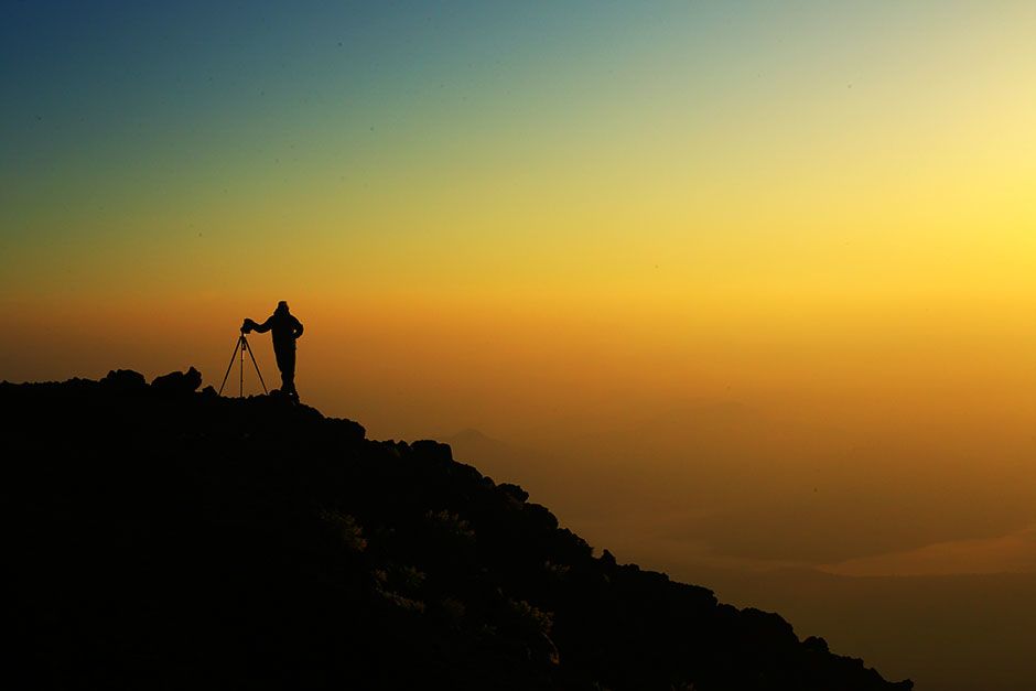 Mt. Fuji, Japan: Yu Yamauchi taking a photo of the dawn at Mt. Fuji. This image is from Access... [Photo of the day - February 2014]