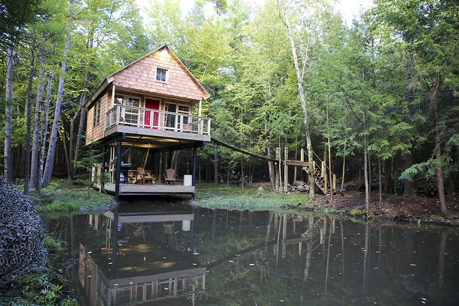 Buskirk, NY, USA: The completed cabin from across the pond. This image is from Building Wild. [Photo of the day - May 2014]