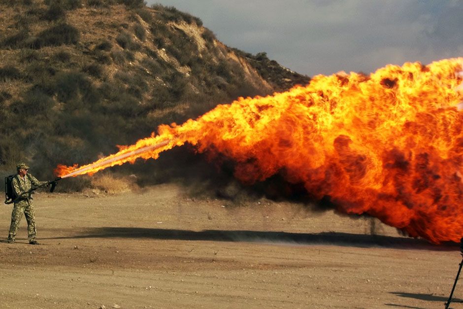 Castaic, CA, USA: Charles Hobson uses the flamethrower. This image is from Showdown of The... [Photo of the day - June 2014]