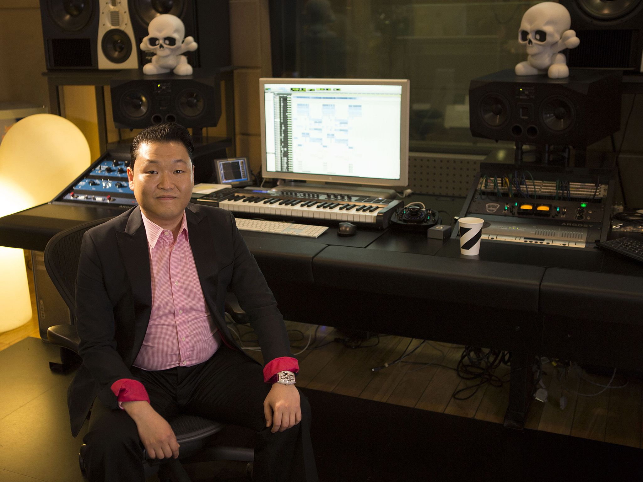 Seoul, South Korea: South Korean Pop Star Psy in a recording studio. This image is from YouTube... [Photo of the day - September 2015]