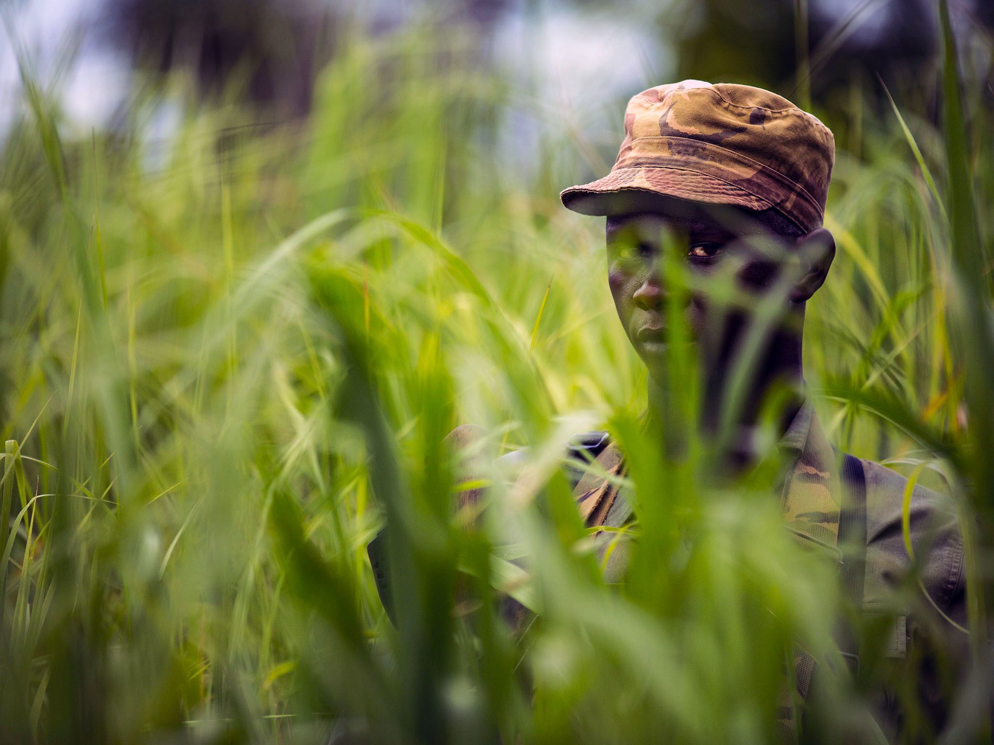Garamba National Park, Democratic Republic Of Congo: A Garamba ranger looks through tall grass... [Photo of the day - September 2015]
