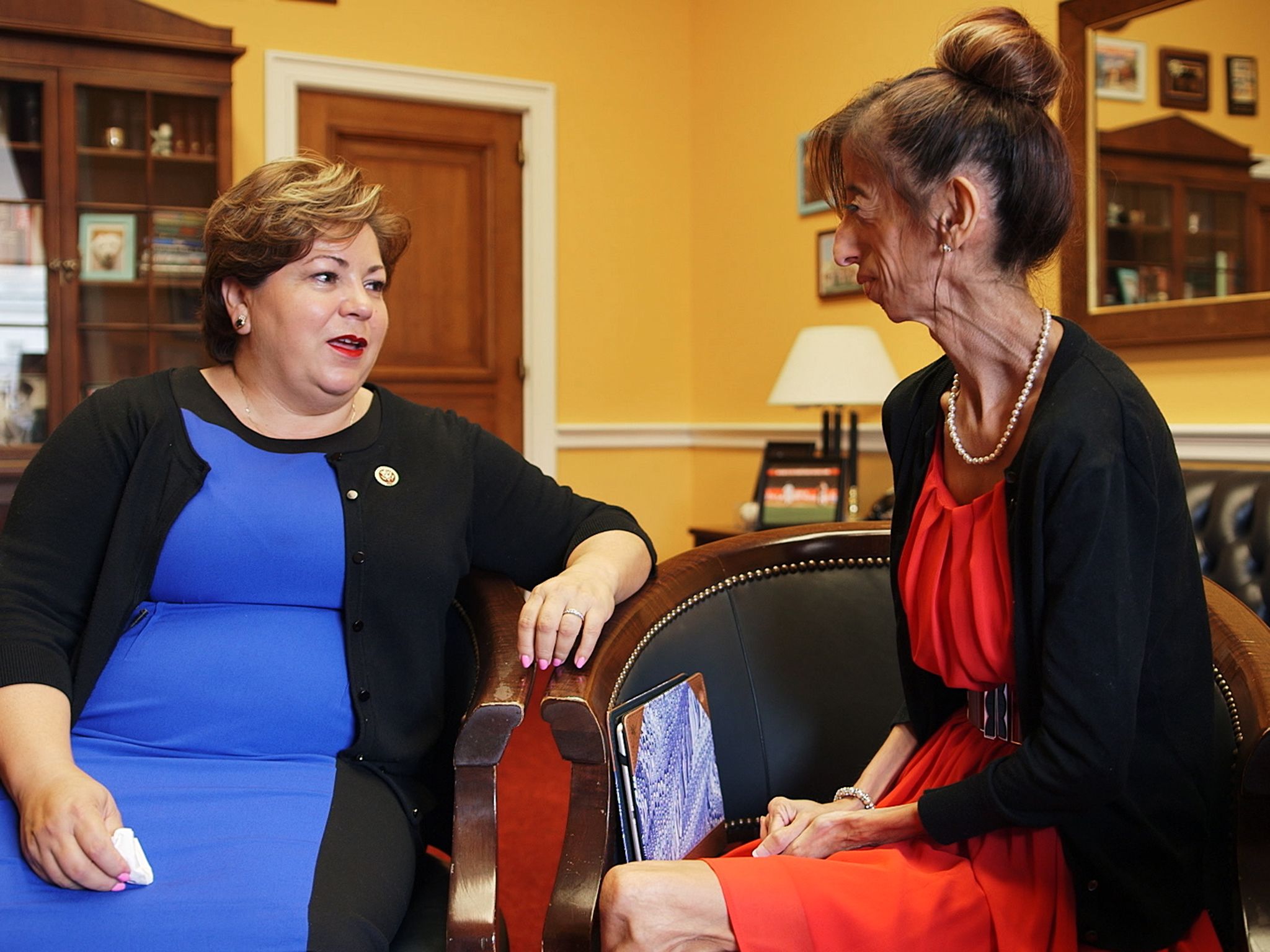 Congresswoman Linda Sanchez and Lizzie Velasquez meet on Capitol Hill to discuss the first... [Photo of the day - May 2016]