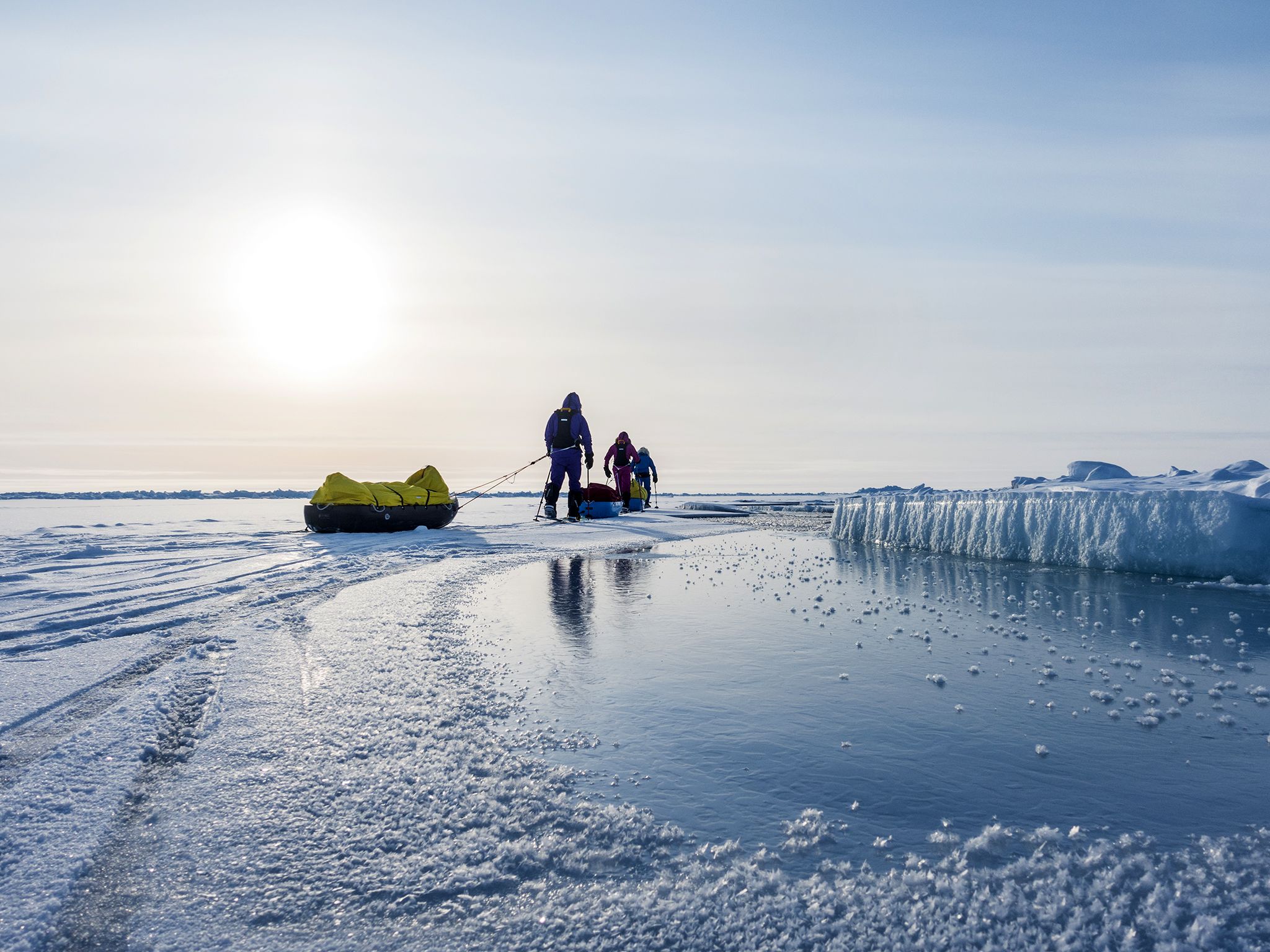 Arctic trek to North Pole: (Left to Right) Heading to the North Pole - Paul Hameister, Jade... [Photo of the day - December 2016]