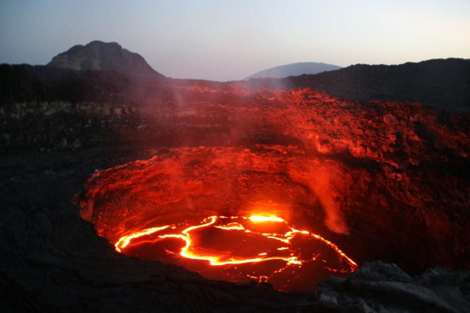 In Ethiopia, Erta Ale's lava lake is alive at night. This image is from Geologic Journey. [Photo of the day - February 2012]