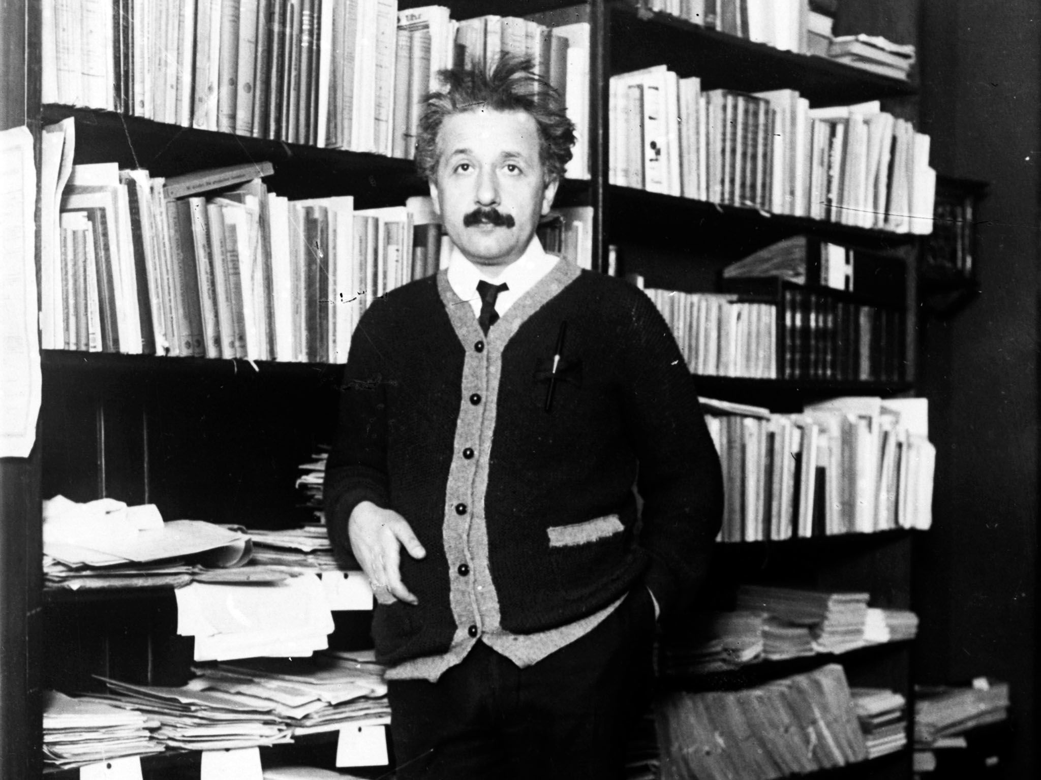 Circa 1925:  Professor Albert Einstein (1879 - 1955), mathematical physicist at home. This image... [Photo of the day - April 2017]