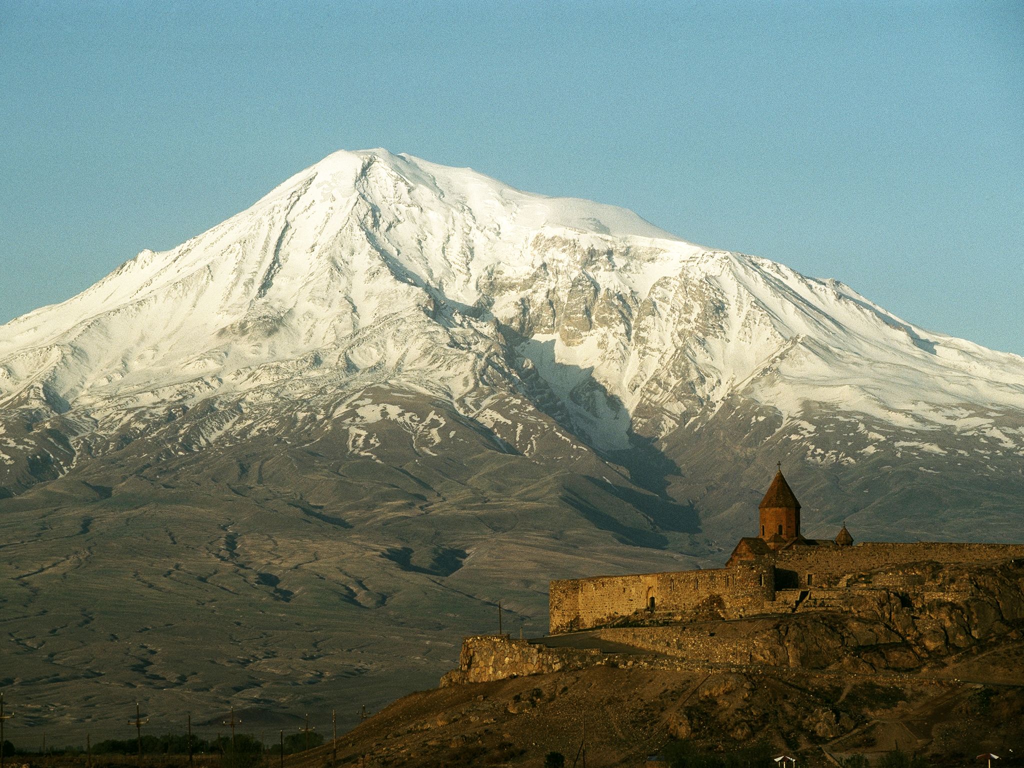 Mount Ararat, Turkey, viewed from Khor Viraph. This image is from Riddles of the Bible. [Photo of the day - August 2017]