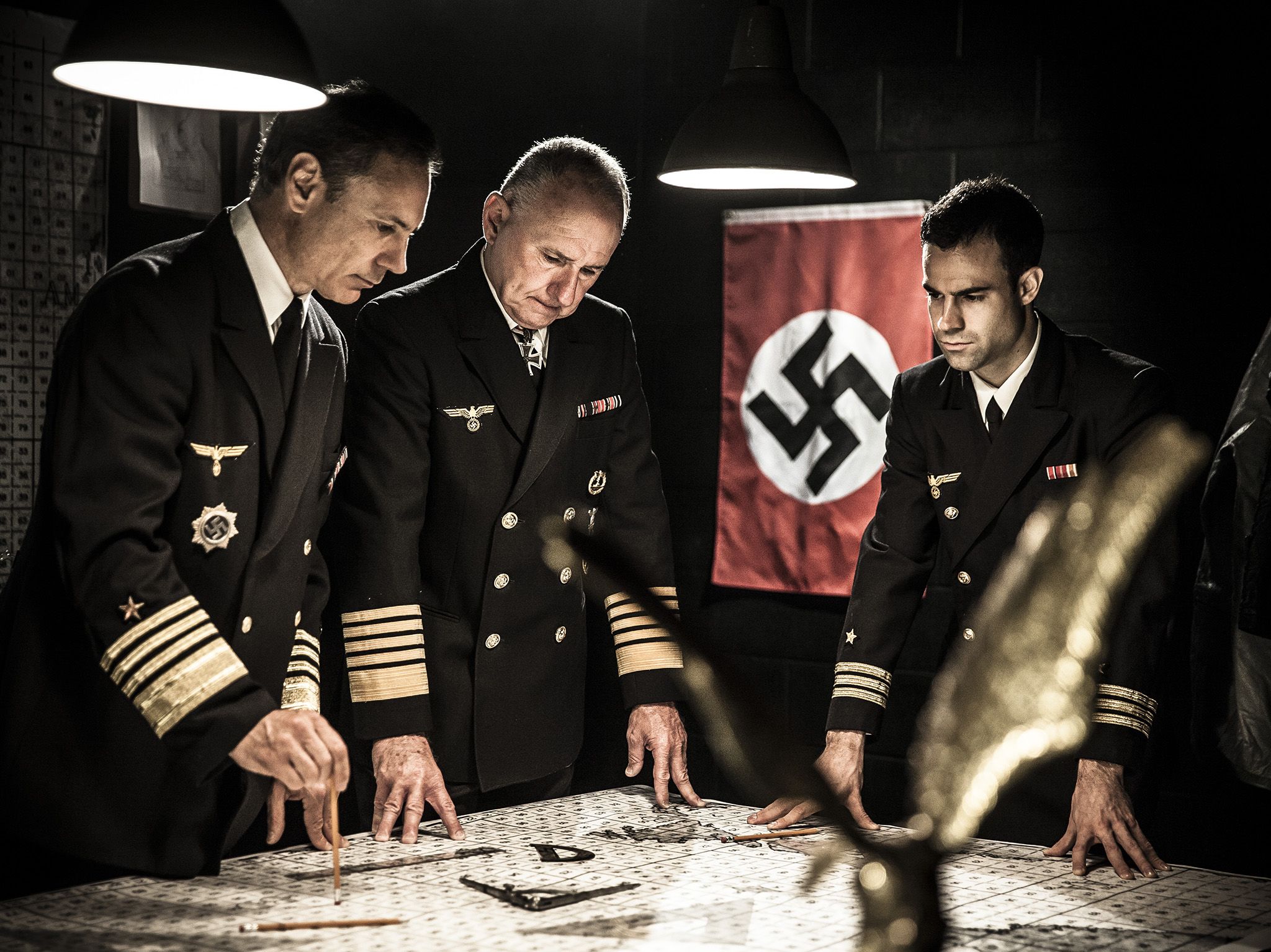German officers planning their next move at HQ. Dramatic Recreation. (L-R) Apaul Snider, Lloyed... [Photo of the day - May 2018]