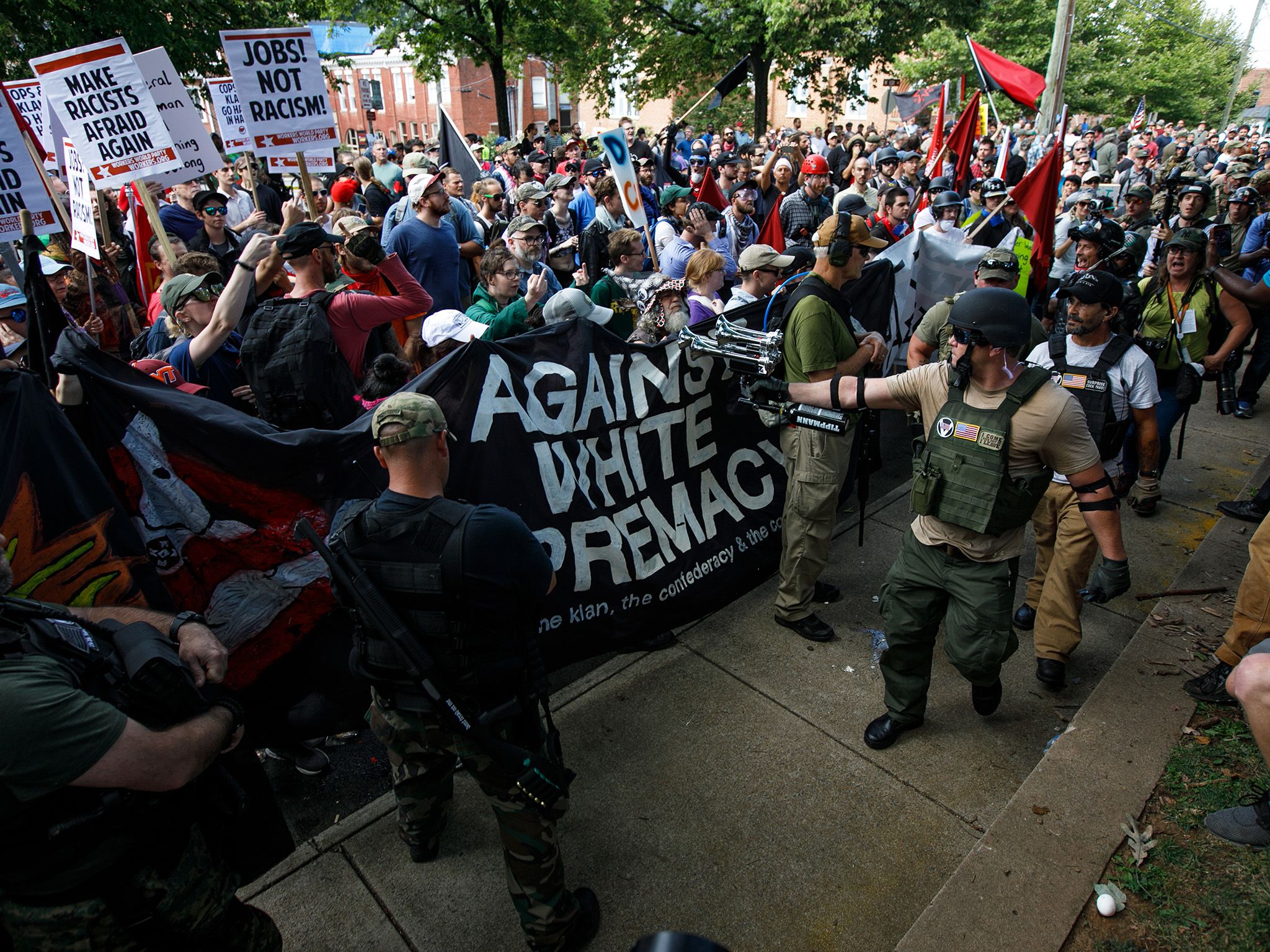 Charlottesville, VA: Charlottesville rally. This image is from America Inside Out with Katie Couric. [Photo of the day - August 2018]